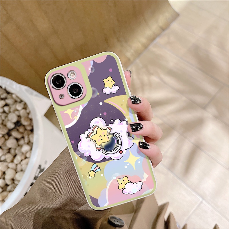 Ốp iphone cạnh vuông Phi hành gia ngôi sao cho ip 6/8/7/plus/x/xr/xsmax/12 pro max/11pro max/13 pro max-nt035