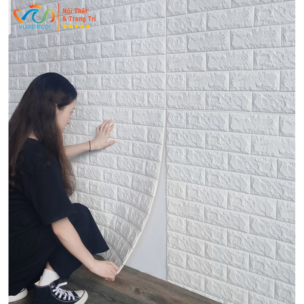 Xốp Dán Tường 3D Giả Gạch Khổ Lớn 70x77cm Loại 1 Siêu Dính Chống Ẩm Mốc, Chống Bụi Bẩn -  Decor Trang Trí Nhà Cửa