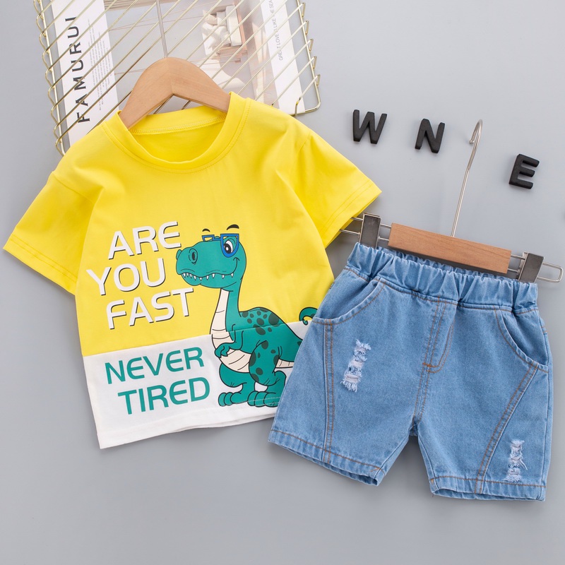 Bộ Trang Phục 2 Mảnh Gồm Áo Thun Và Quần Ngắn Họa Tiết Hoạt Hình Thời Trang Mùa Hè Dành Cho Bé Trai Và Bé Gái 1 2 3 4 5 Tuổi