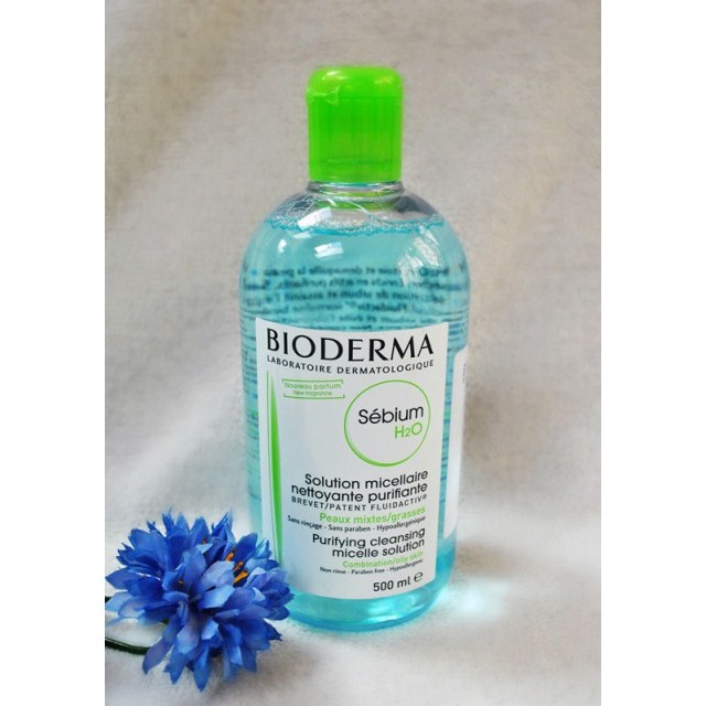 Tẩy trang dạng nước cho da dầu, hỗn hợp Bioderma sebiumu H2O 500ml