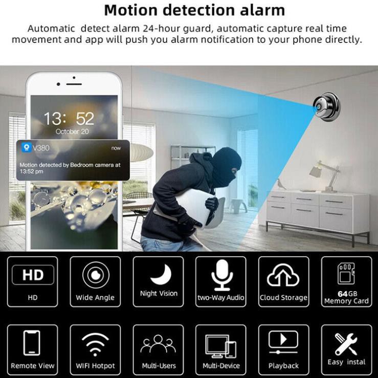 Camera giám sám sát không Dây V380 PRO - Hồng ngoại Quan sát ban đêm