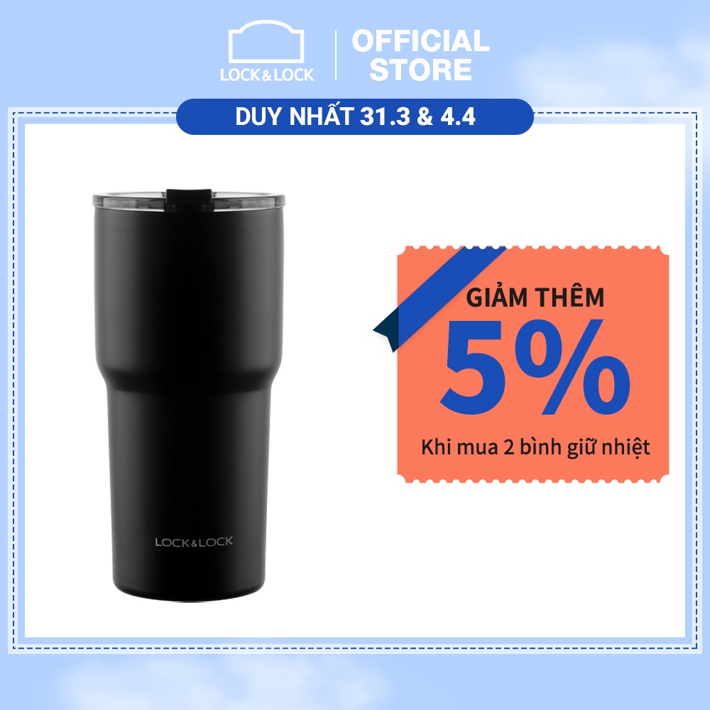 [Mã LIFEHL25 giảm 10% đơn 350K] Bình giữ nhiệt Lock&amp;Lock Swing tumbler - 350ml, màu đen LHC4179BLK