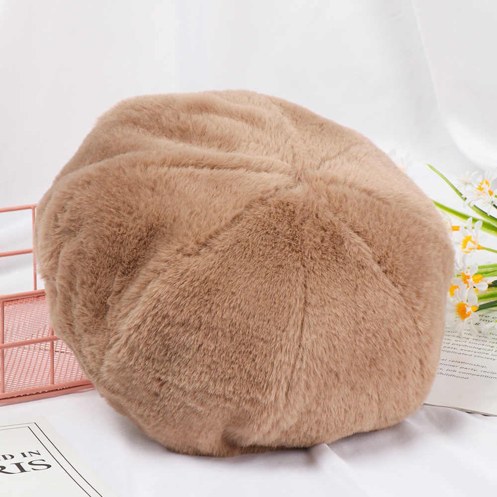 Mũ beret lông màu trơn kiểu dáng cổ điển độc đáo dành cho nữ