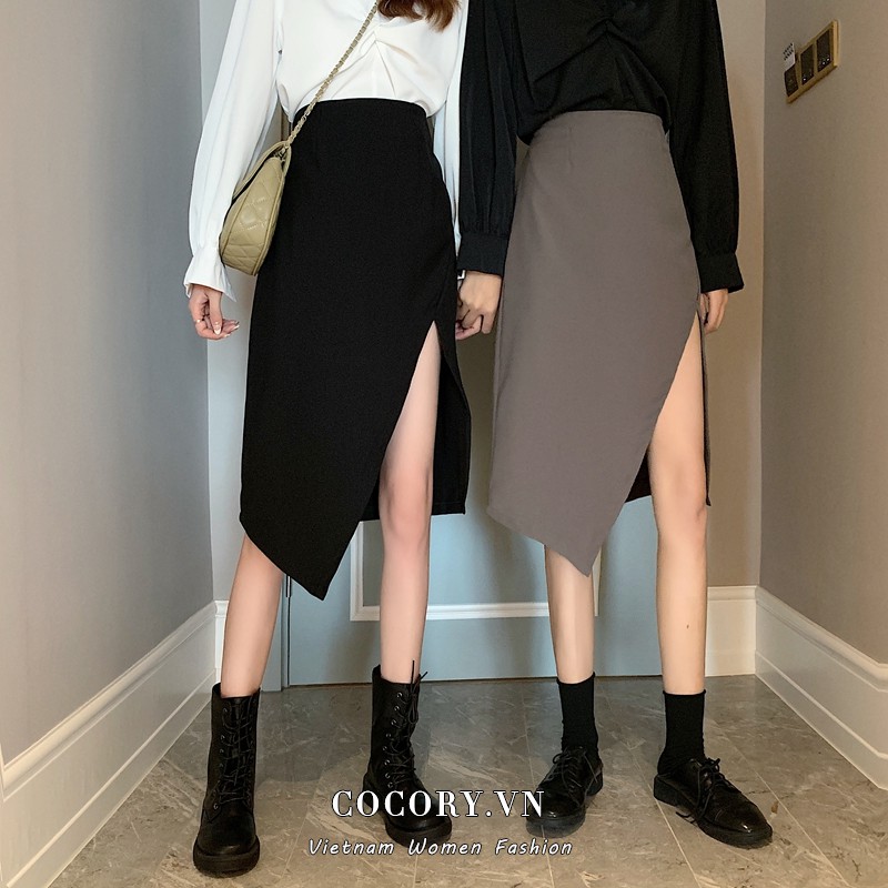 Chân Váy Midi Chữ A Lưng Cao Xẻ Tà Thời Trang Cho Nữ | BigBuy360 - bigbuy360.vn