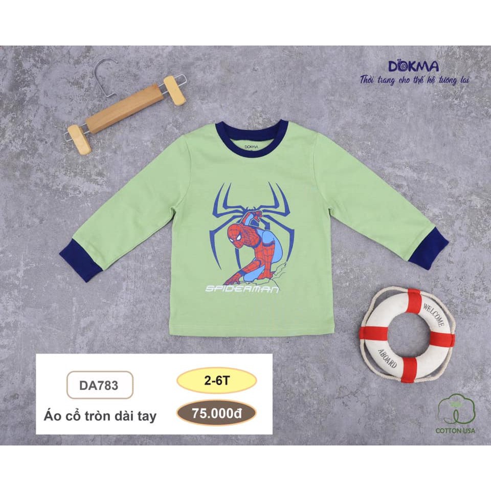 Áo cổ tròn dài tay phối viền Dokma DA783 2y 6y