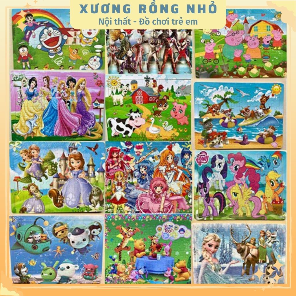 Tranh Ghép Hình Cho Bé Đồ Chơi Xếp Hình Bằng Gỗ 2D 24, 30 Mảnh 15 x 21,5 cm Nhiều Mẫu Mới Phát Triển Tư Duy Cho Trẻ Em