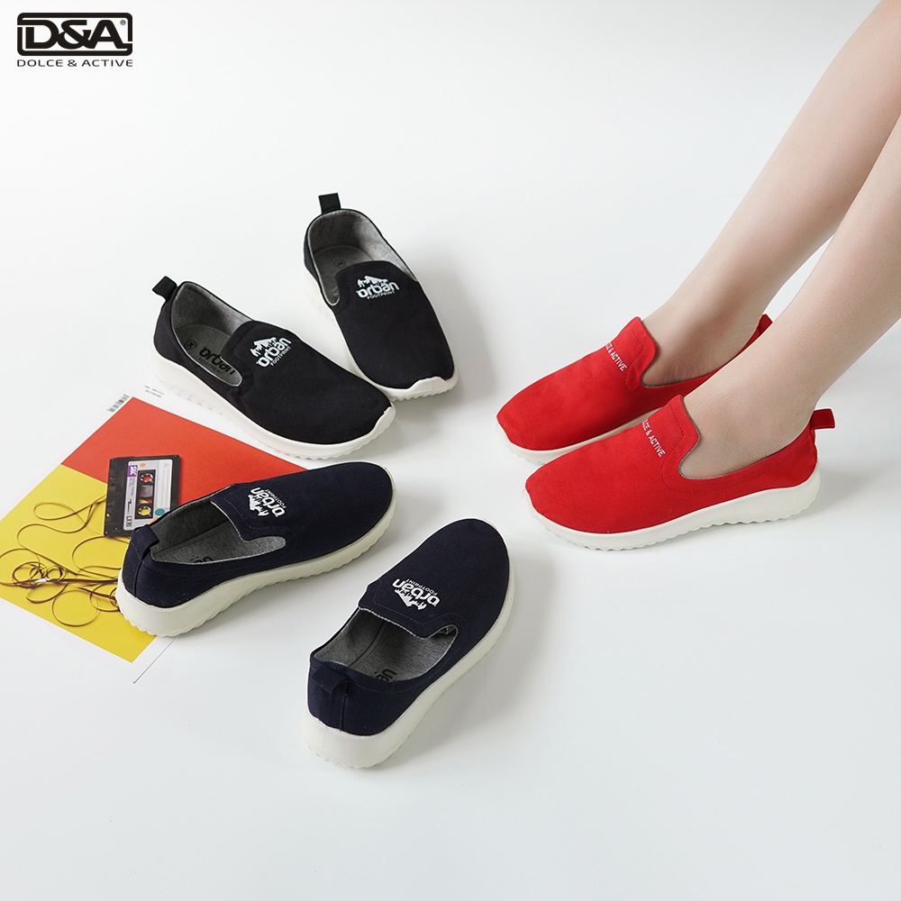 Giày slipon nữ D&amp;A EPL1902 đen