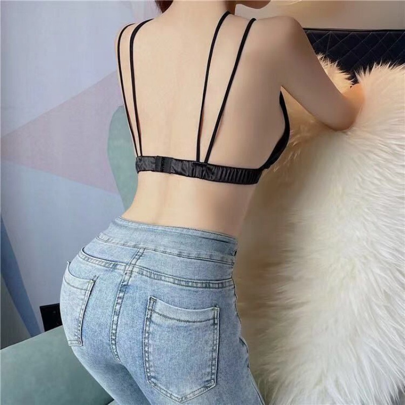 Áo bra nữ satin chữ Y, Áo ngực không gọng mút mỏng, chất lụa mát mịn SAVILL B9604