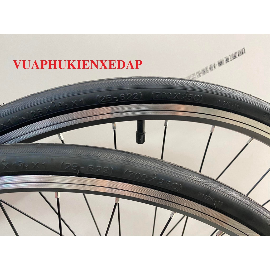 Bộ bánh 700c đan sẵn sử dụng Moay ơ Líp vặn phanh Vành