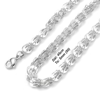 Dây chuyền thép không gỉ kiểu đuôi phụng (trắng) WDC192-1