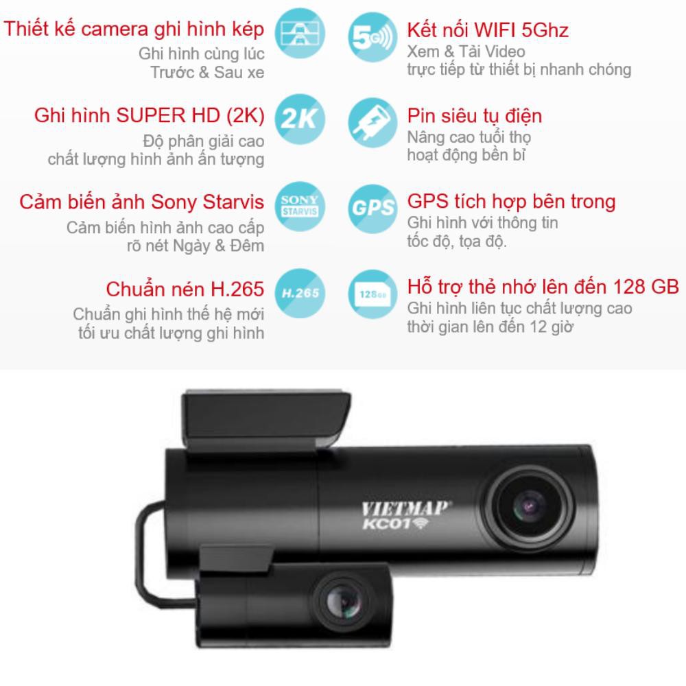 [Miễn phí lắp đặt nội thành HCM]Camera hành trình vietmap KC01(Cảnh báo giao thông) | BigBuy360 - bigbuy360.vn