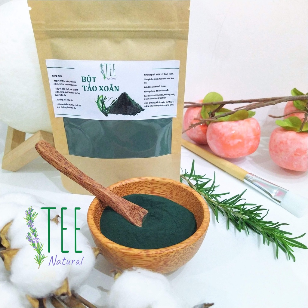 Bột Tảo Xoắn 🌿 FREE SHIP 🌵 TẶNG CỌ/QUE 😎 100gr Bột Tảo Xoắn Spirulina Nguyên chất Handmade