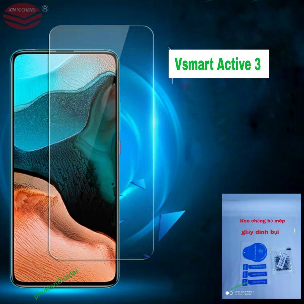 Cường lực Vsmart Active 3 / Joy 4 / Live 4 trong suốt loại tốt Full màn ( tặng keo chống hở mép )