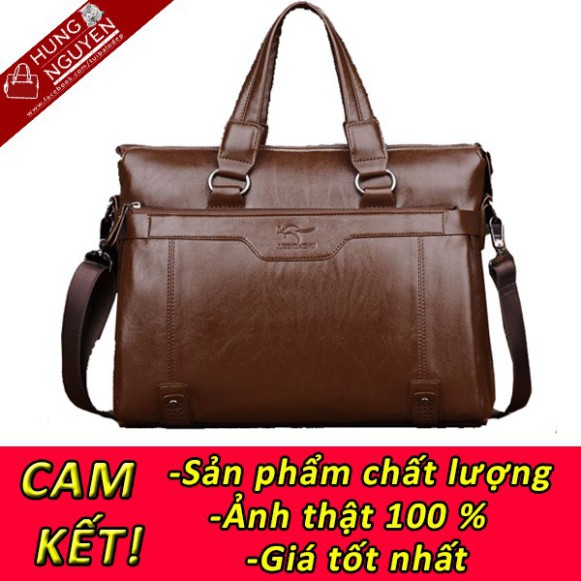 HÀNG CAO CẤP - Cặp xách da nam Jusendaisu 2 ngăn lớn đựng Laptop 15 inch (Ảnh thật) - hàng cao cấp