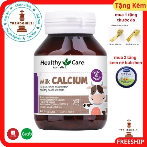 canxi Healthy Care Milk Calcium, Úc (60v) cho bé biếng ăn, còi xương chậm mọc răng từ 4 tháng tuổi- trend girls online