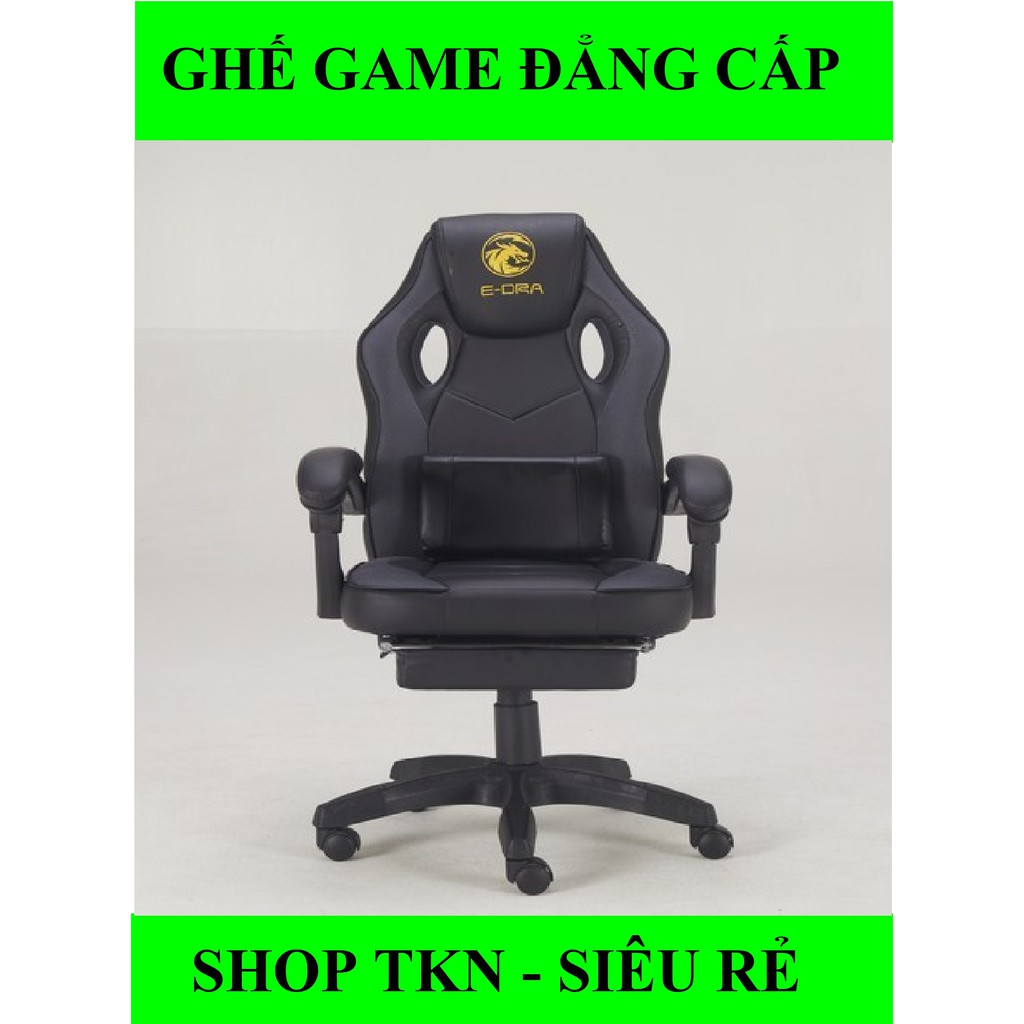 [GIẢM GIÁ]  Ghế Game E-Dra Jupiter EGC 204 xoay ngả lưng 170 độ chỉnh cao thấp ghế gaming stream văn phòng - Màu Đen