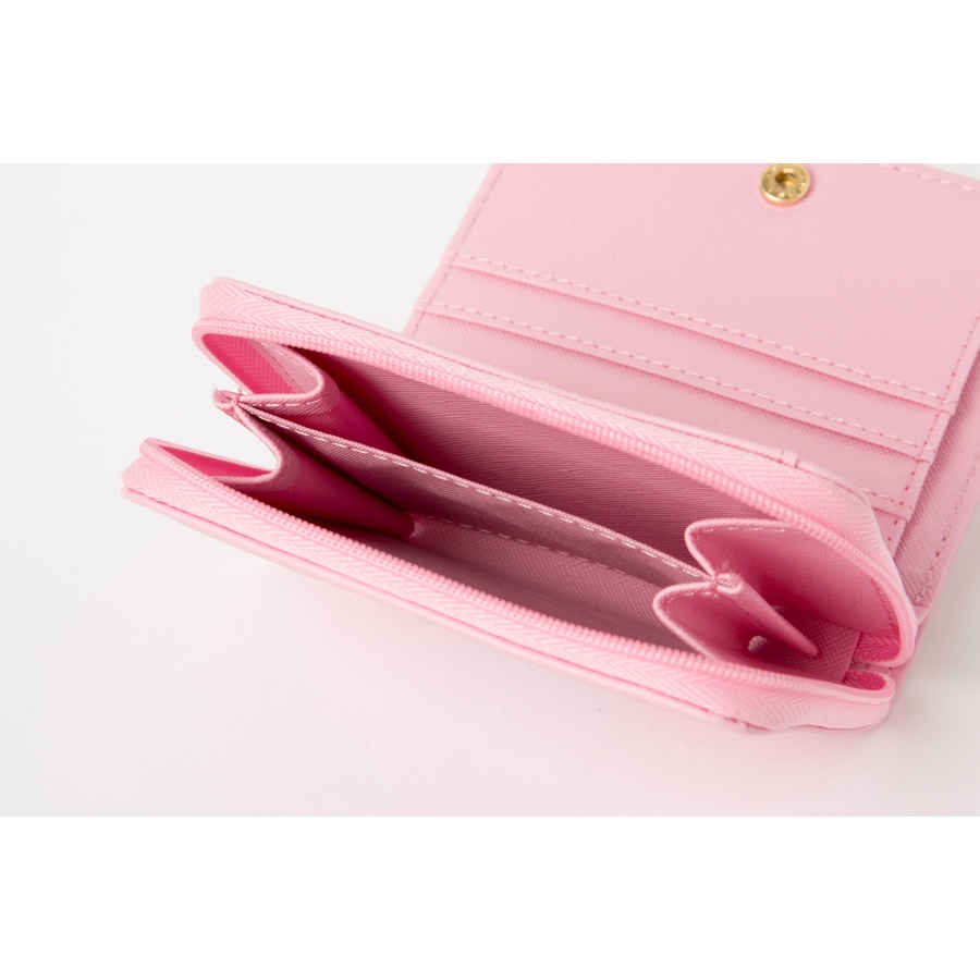 Ví Da ARTBOX Hàn Quốc Dạng Gập Họa Tiết Barbichon Màu Hồng Dễ Thương