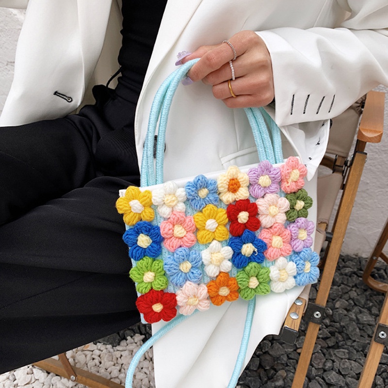 Túi Đeo Chéo Hình Vuông Nhỏ Gọn Nhẹ Thêu Họa Tiết Thời Trang Cho Nữ