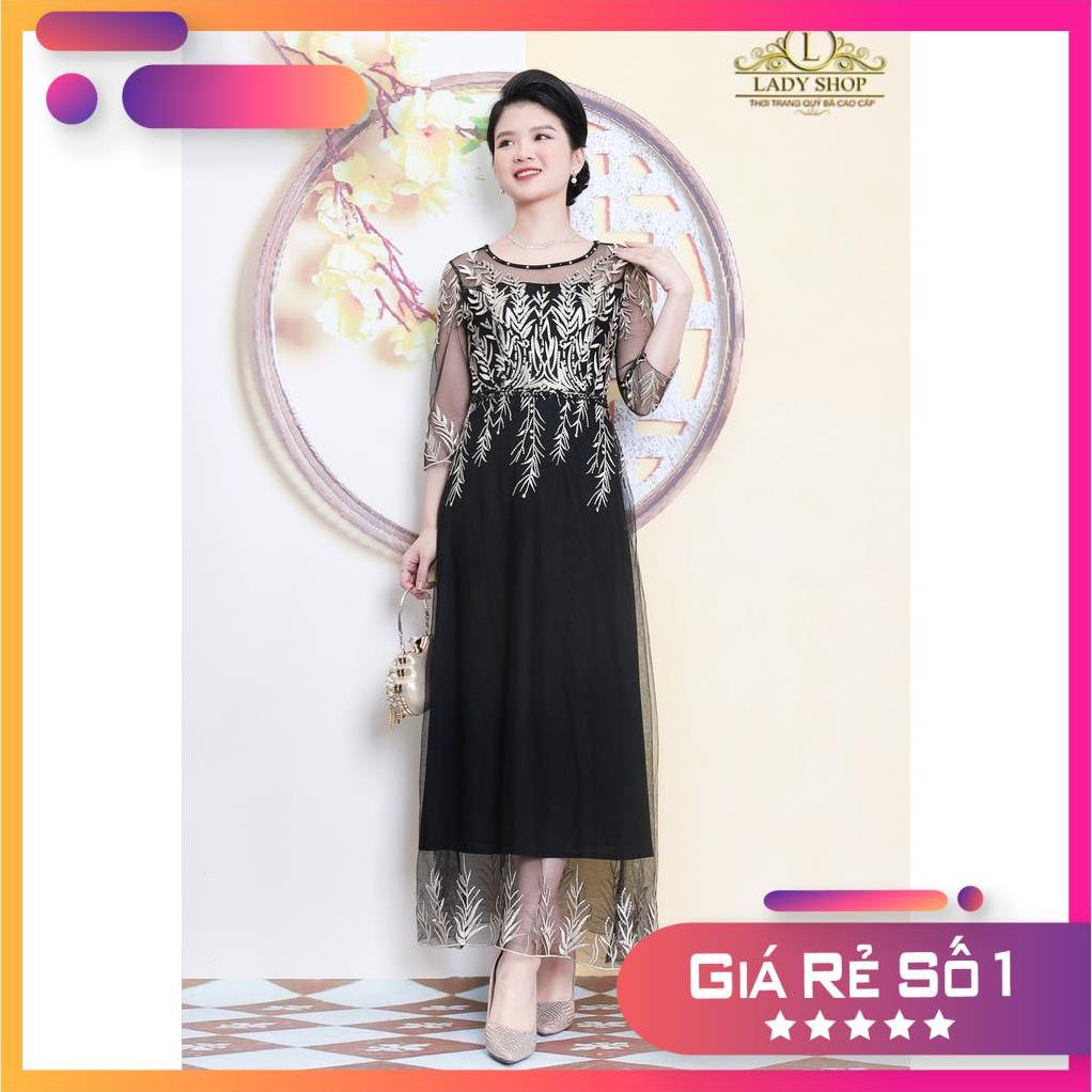 A2 Thời trang trung niên Ladyshop Đầm dạ hội ren thêu kết thủ công TK746