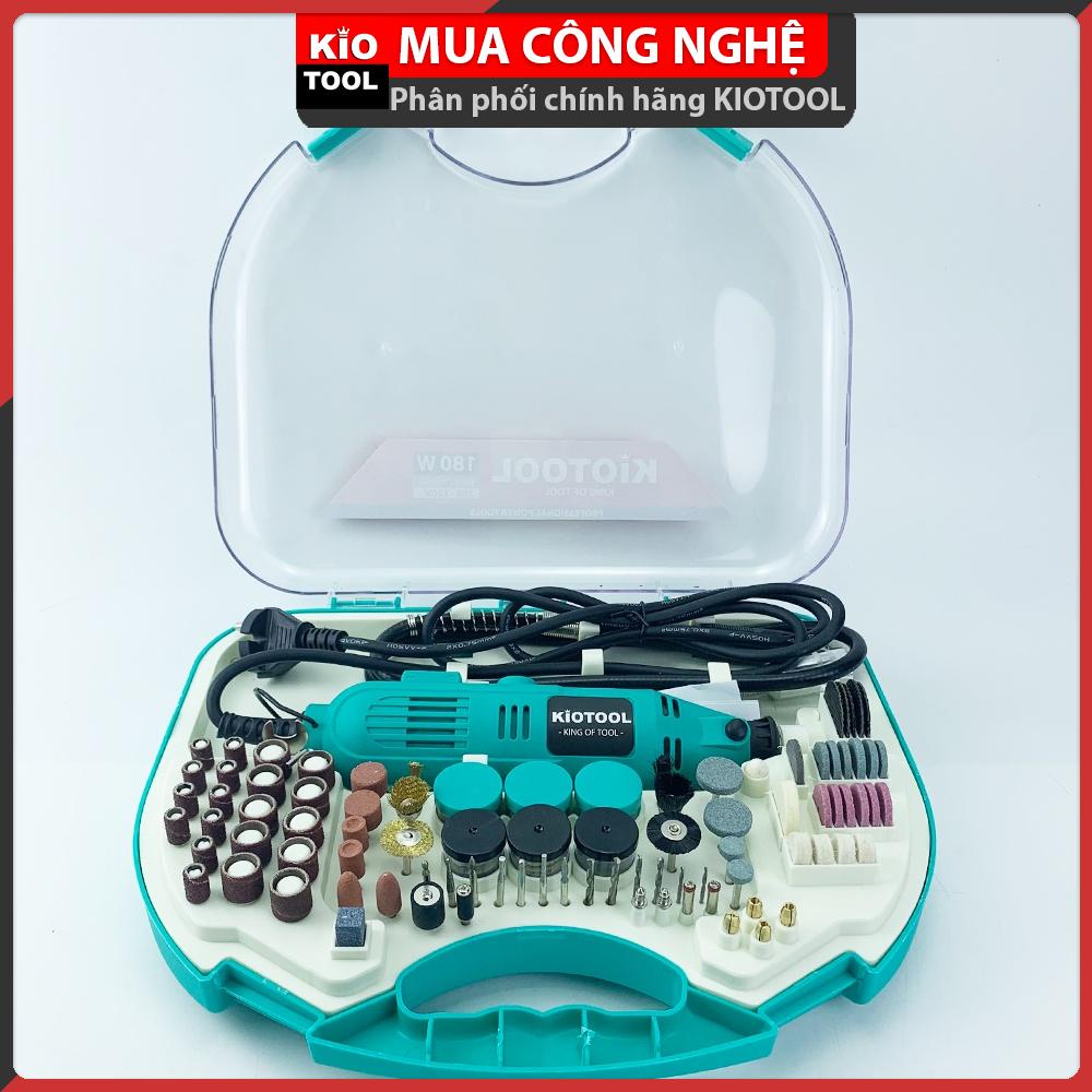 Máy khoan, mài, khắc mini đa năng Kiotool 180w -220v êm ái đủ phụ kiện