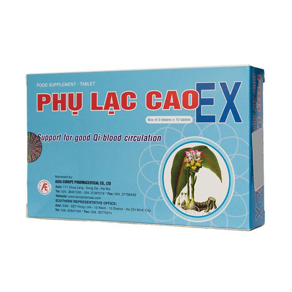 Viên Uống Phụ Lạc Cao EX - Hỗ trợ giảm đau bụng kinh, bế kinh &amp; kinh nguyệt không đều