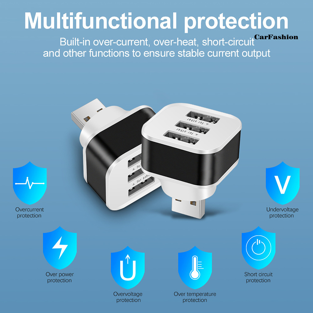Bộ Chia Cáp USB 3 Trong 1 Cho Đèn LED / Điện Thoại