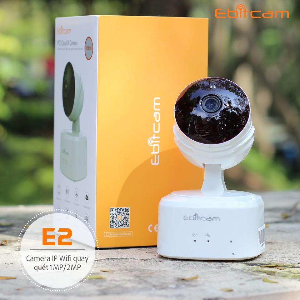 [GRAB NOW SHIP 2H] Camera IP Wifi Ebitcam E2-X quay quét FULL HD 1080P + Độ phân giải 2.0 megapixel Full HD chính hãng b