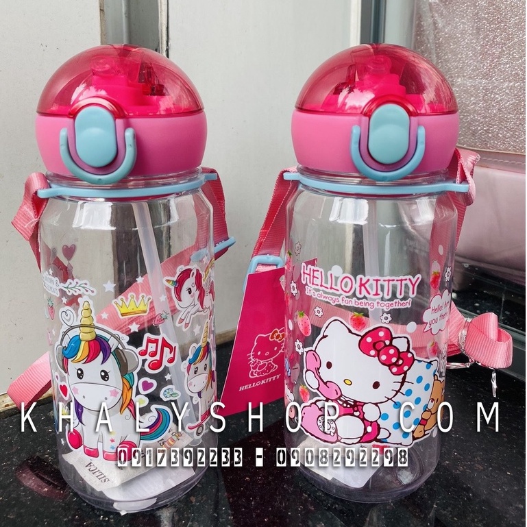 Bình nước ống hút hình các nhân vật siêu hot các bé - 400ml