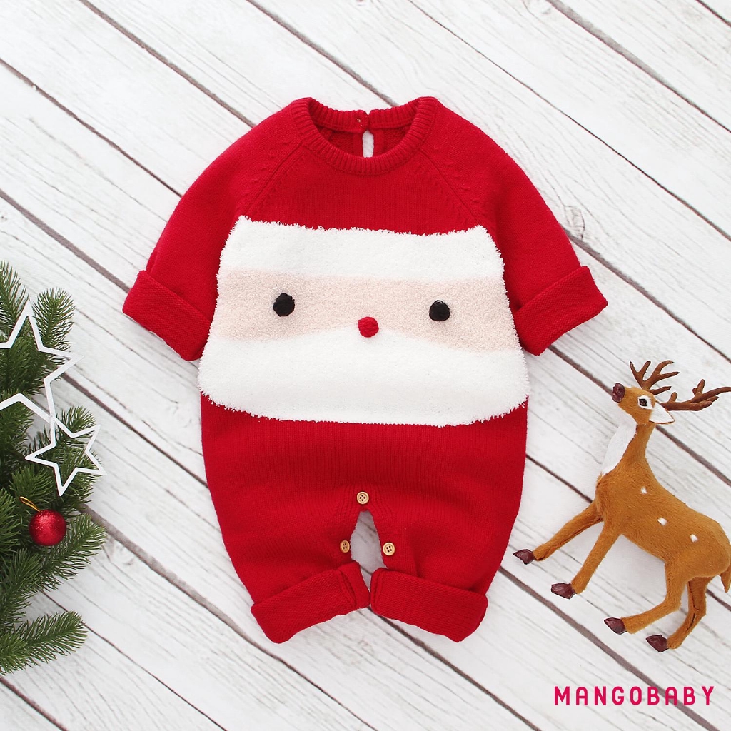 ♬MG♪-Newborn Baby Girl Boy Wool Knitting Romper Jumpsuit Warm Outfits Xmas Clothes