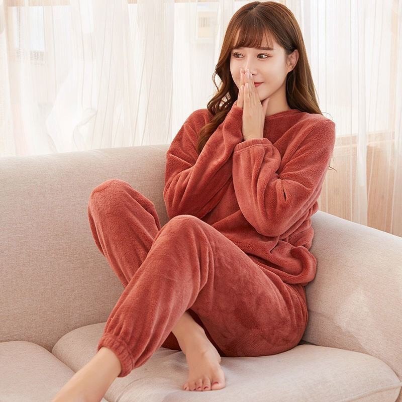 Đồ Bộ Nữ - Đồ bộ dài tay bông giữ nhiệt cao cấp, mềm mại trẻ trung đáng yêu MÃ QA09