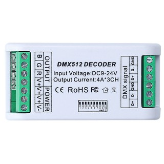 Điều khiển giải mã 3CH DMX 512 9V-24V USB cho đèn led RGB
