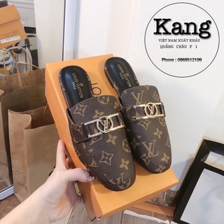 Giày sục lv đẹp full box - giày lv hoa nâu sẵn hàng