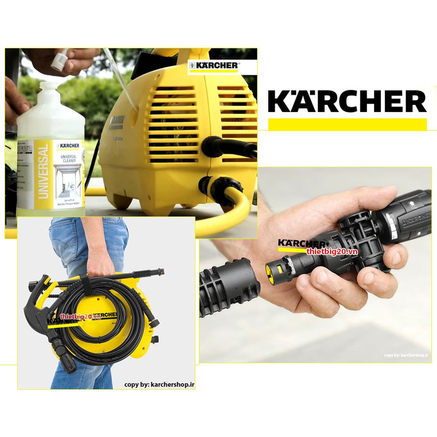 [CHÍNH HÃNG] Máy rửa xe gia đình, xịt rửa điều hòa Karcher K2 420 Air Con KAP tặng dây cấp nước