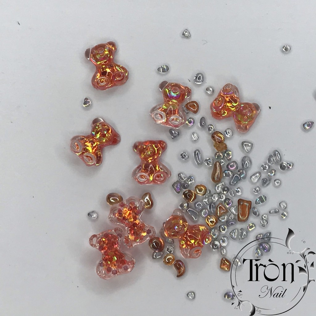 Phụ Kiện Nail - 2 Charm Gấu 3D Trang Trí Móng