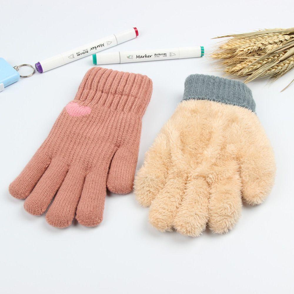 Găng Tay Dệt Kim Lót Nhung Mềm Mại Giữ Ấm Mùa Đông