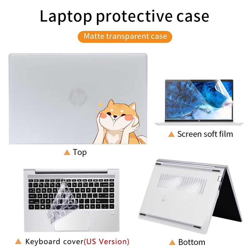 Ốp Máy Tính Bảng Bằng PVC Cứng Họa Tiết Hoạt Hình 4 Trong 1 Cho HP Probook 440 G8 14 Inch Pavilion 14-dv HP Pavilion 14-ce