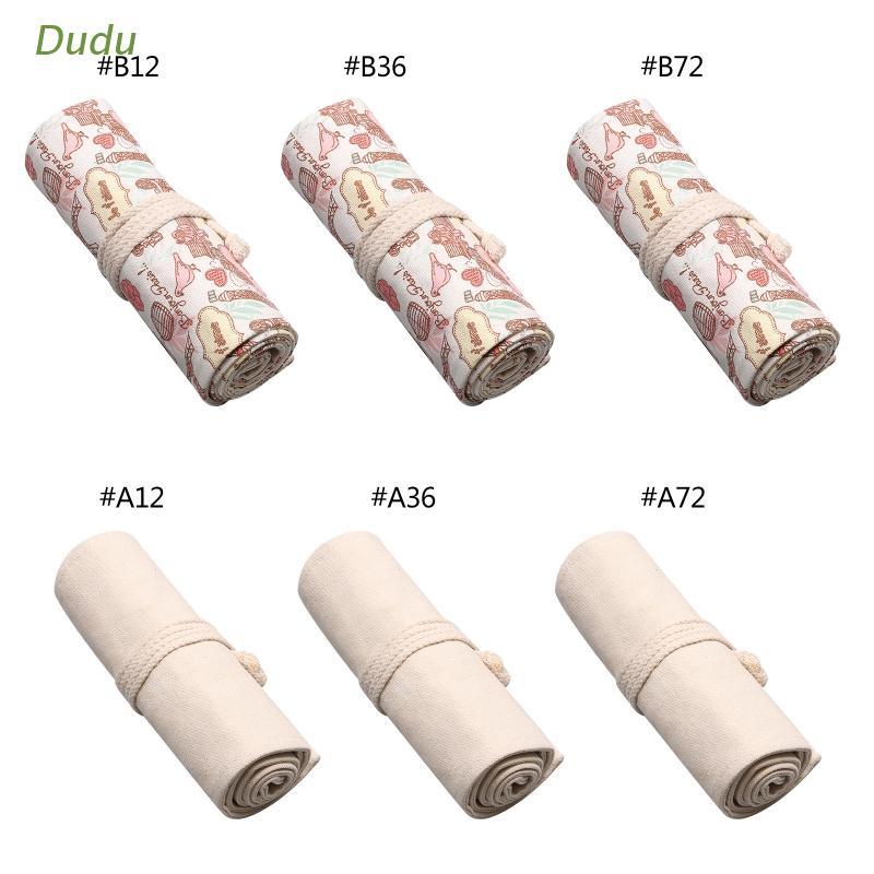 Túi cuộn đựng bút chì kích thước 12/36/72 bằng vải canvas