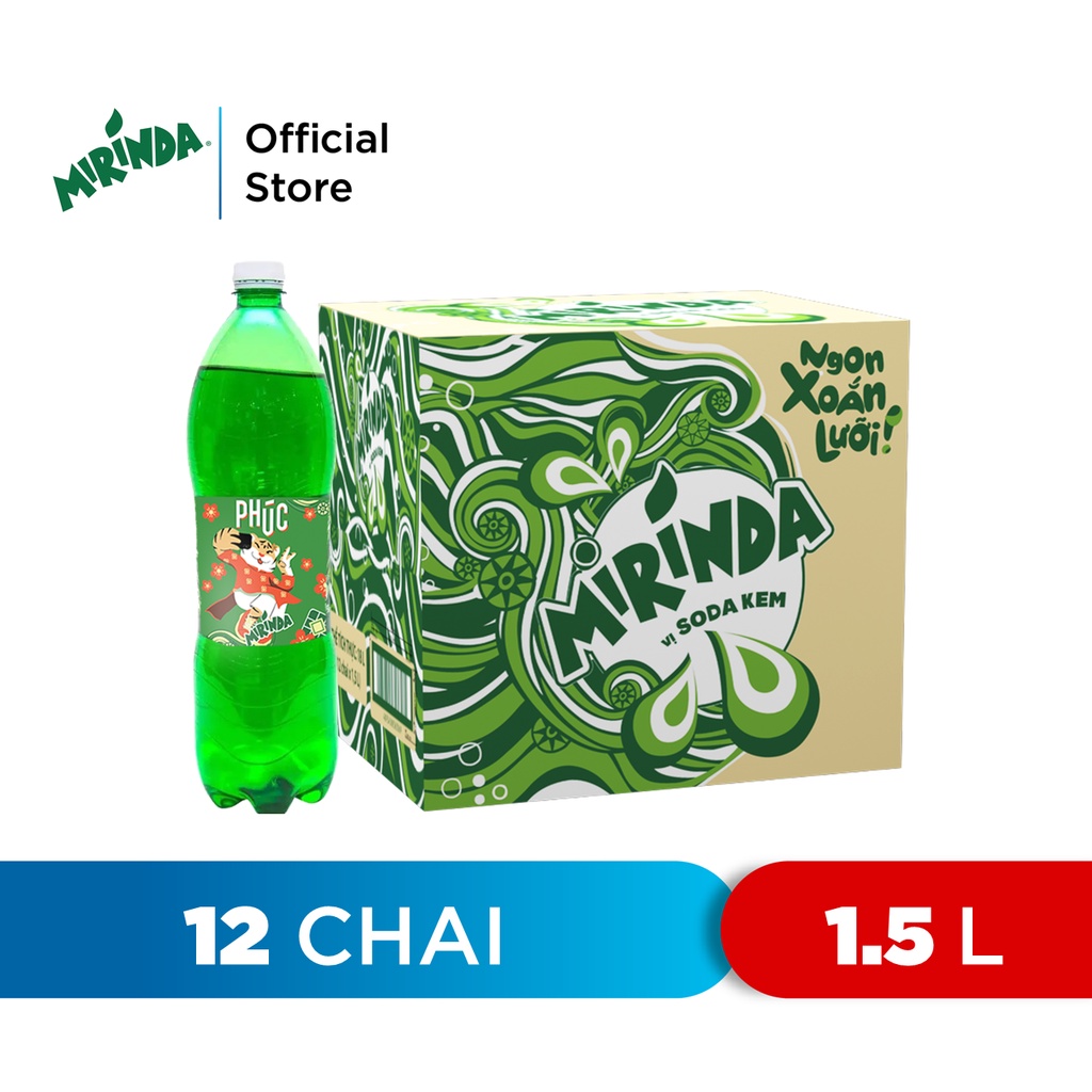 Thùng 12 Chai Nước Giải Khát Mirinda Soda Kem (1,5L/Chai)