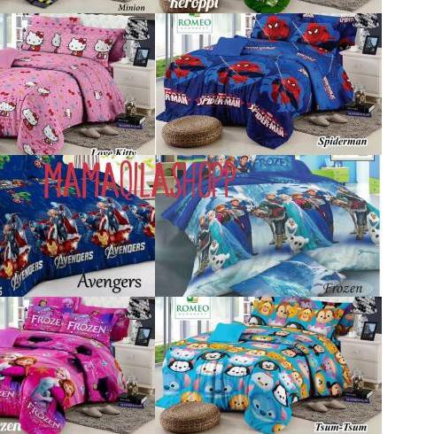 Vỏ Gối Chăn Và Ga Giường Vải Lanh 180 / 160 / 120 / Love Kitty / Tsum / Keropi / Spiderman / Minion / Avengers