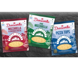 Phô mai sợi Mozzarella / Mix Cheddar/ Pizza Top DANSCORELLA Chesse (NGUYÊN TÚI 2KG)