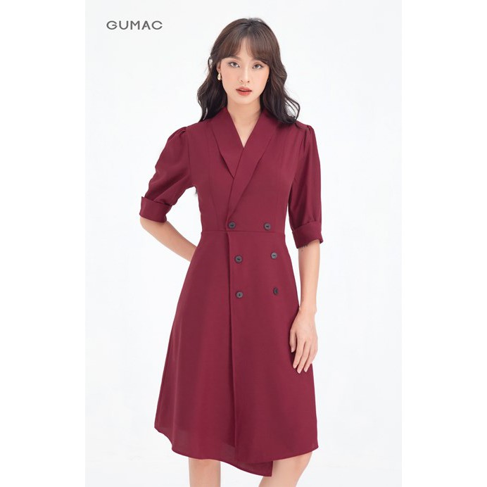 ĐẦM CỔ VEST ĐÍNH NÚT GUMAC