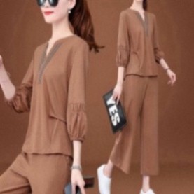 Bộ quần áo nữ dài tay thu đông, chất liệu đũi Thái, hàng đẹp loại 1