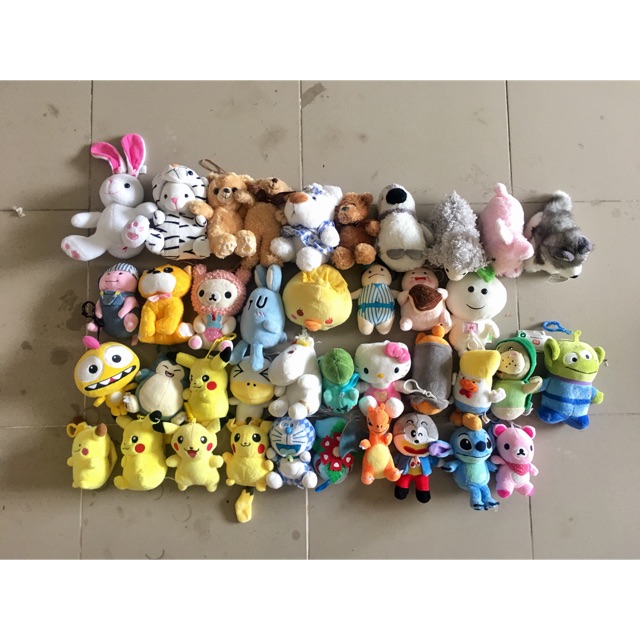 Combo 40 gấu bông móc khoá