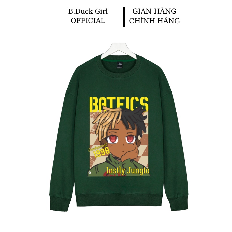 Áo nỉ sweater  nam nữ form rộng vải nỉ bông dày dặn phong cách Ulzzang BATFICS -B.Duck Girl