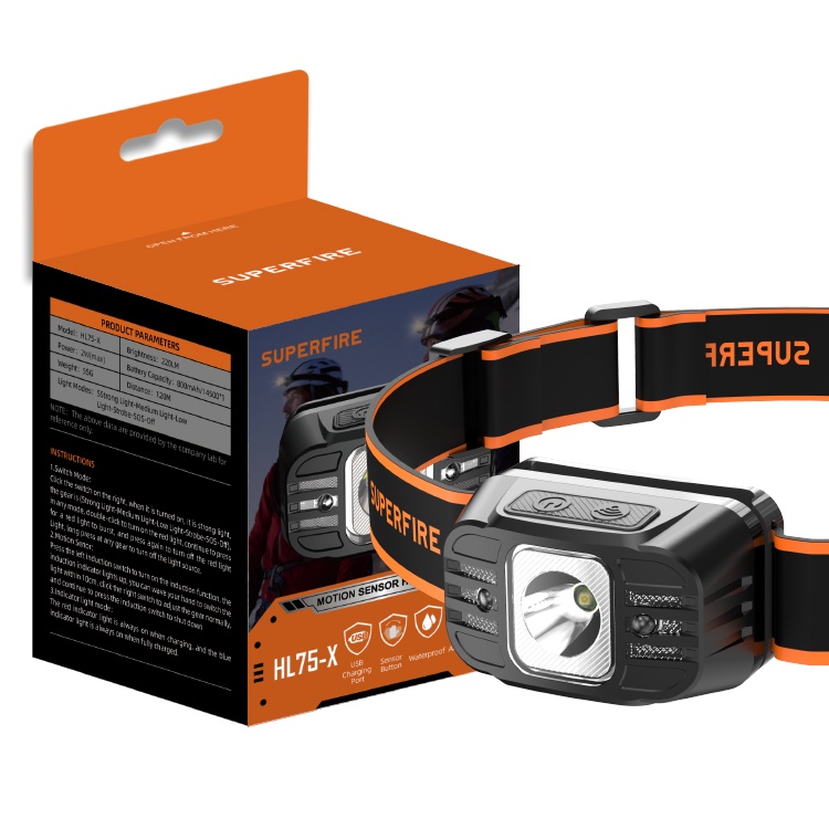Đèn Pin Đội Đầu SUPERFIRE HL75-X siêu sáng có thể sạc lại