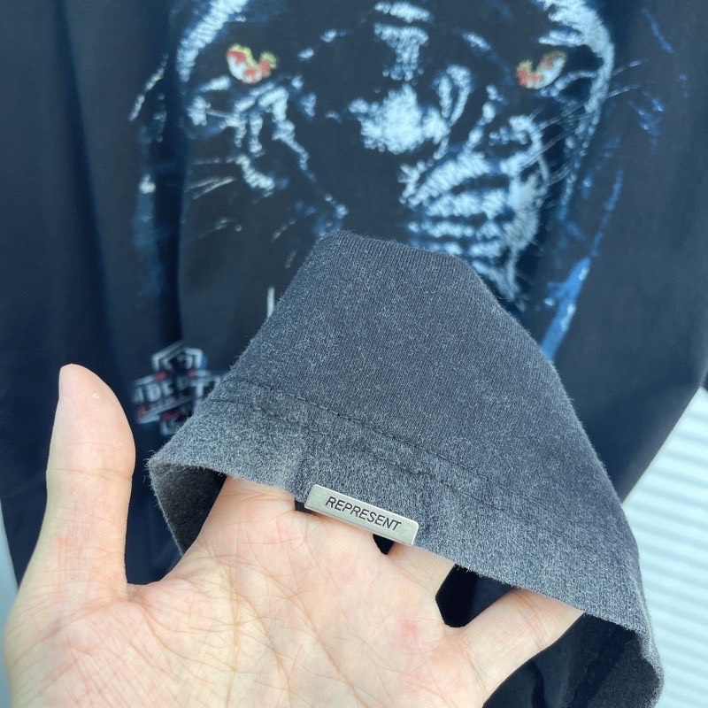 Áo Tee REPRESENT Born to Ride Panther Vintage Black T-Shirt