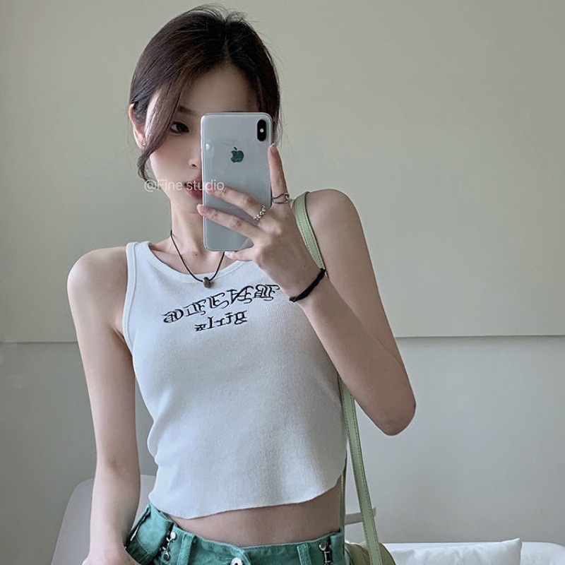 Áo Ba Lỗ Nữ, Áo Tank Top Màu Hồng Đen Xanh Xám Sát Nách Không Tay Chất  Thun Tăm Gân Mongtoghi Loại 1 Ulzzang Cá Tính