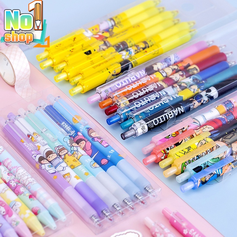 Set 6 bút mực gel ngòi 0.5mm cho học sinh