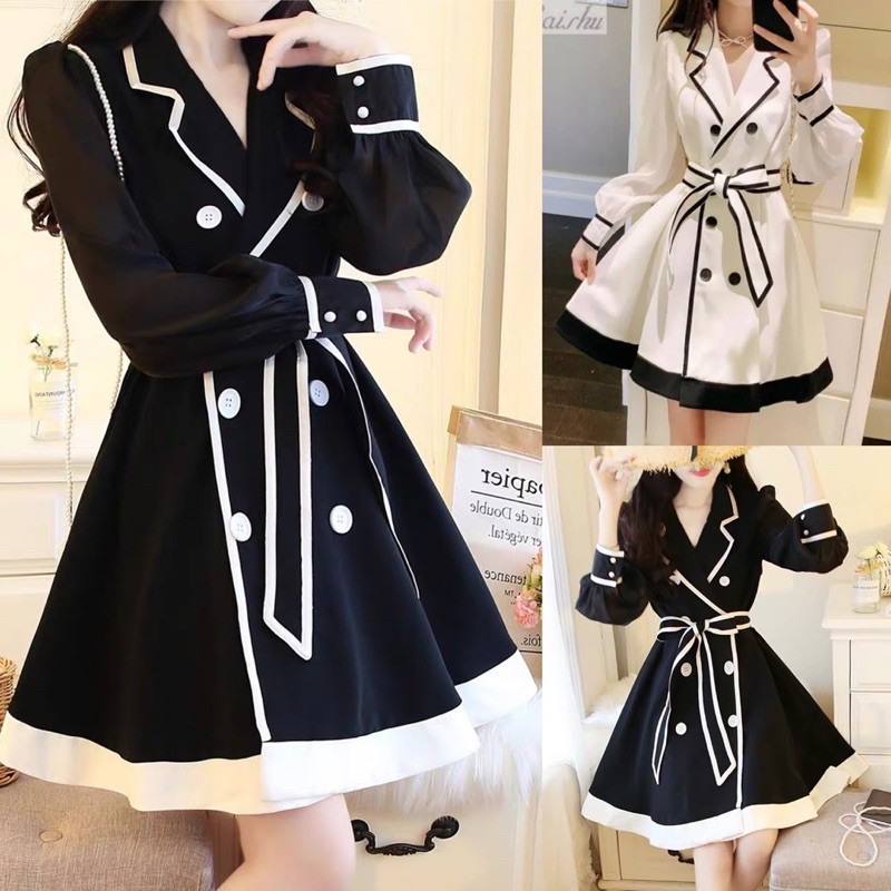 Đầm vest phối nút kèm nịt , Đầm xoè cao cấp ( kèm video) | BigBuy360 - bigbuy360.vn