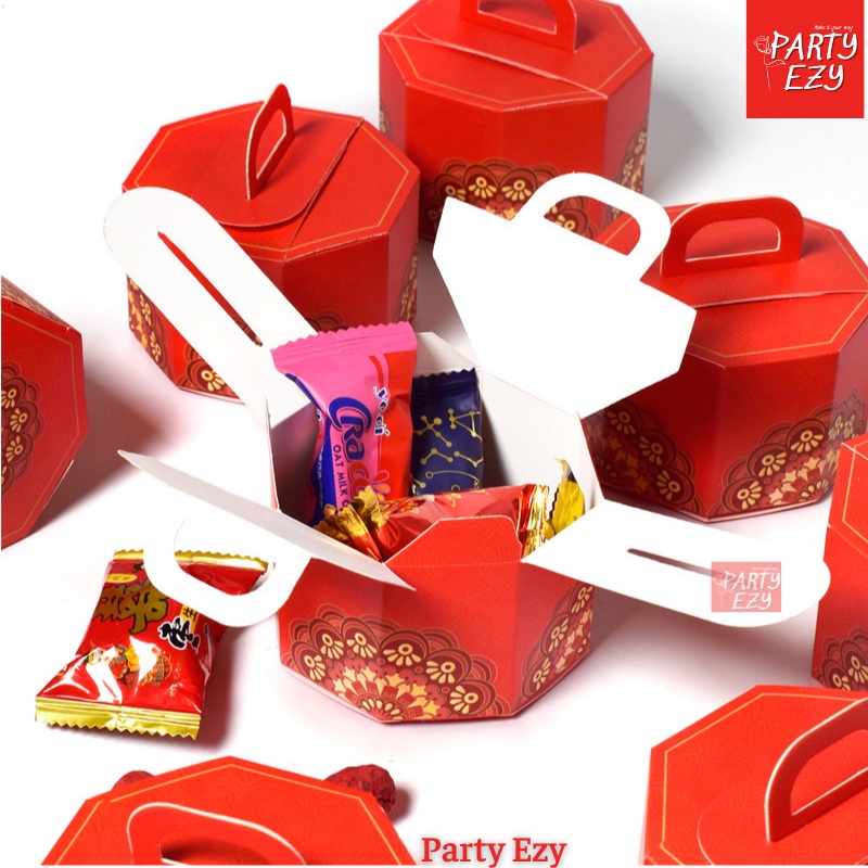 Hộp giấy Mini đựng bánh kẹo, quà tặng hình bát giác